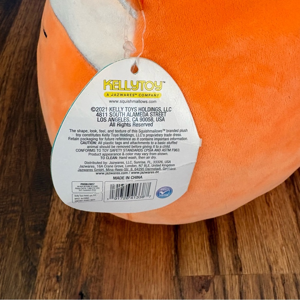 Mallora Squishmallow 10” The Orange Fox with gold headband, rare 2021 NW - Picture 4 of 4
